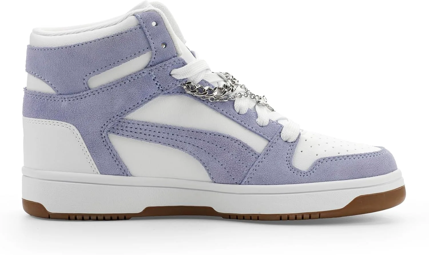 Женские кроссовки Puma Rebound Layup Luster Mid, белый/лавандовый/серебристый — фото 4