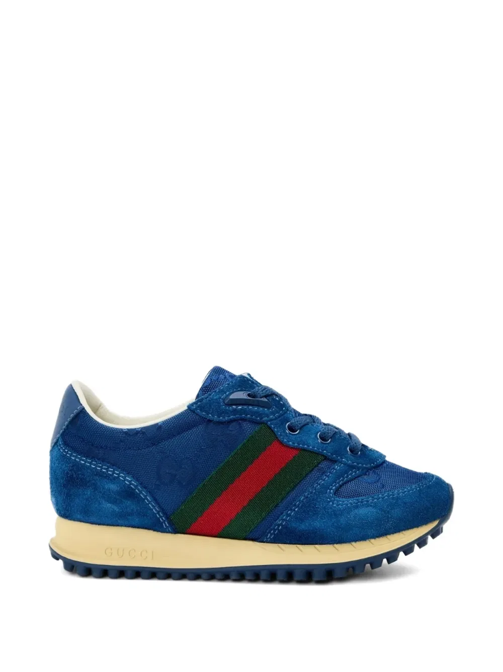 Кроссовки с полосатой отделкой Gucci Kids, синий — фото 2
