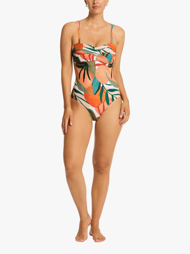 

Тропалюкс бандо купальник с завязками Sea Level, Khaki/Multi