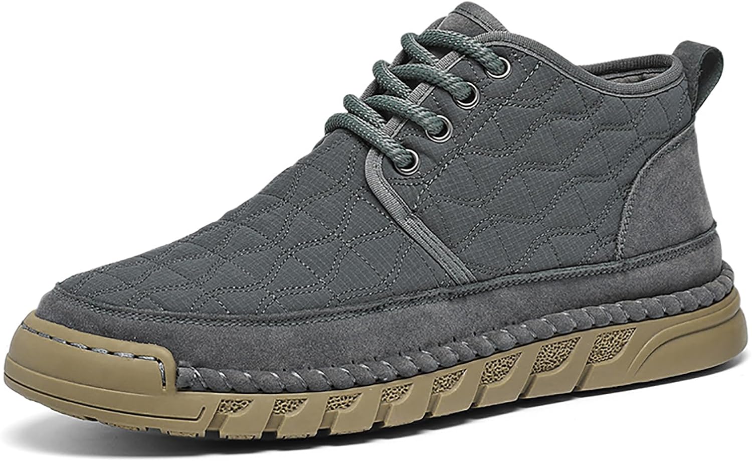 

Мужские повседневные ботинки LOVEHEYNEW из холщовой ткани с шнуровкой, модные, с ручной прострочкой, просторные, удобные, с мягкой подошвой, утепленные мехом, для снега, осенне-зимние, для активного отдыха, с противоскользящей подошвой, серый