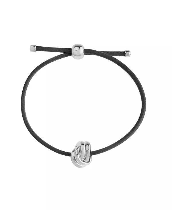 

Браслет-Слайдер дружбы с черным узлом Steve Madden, rhodium