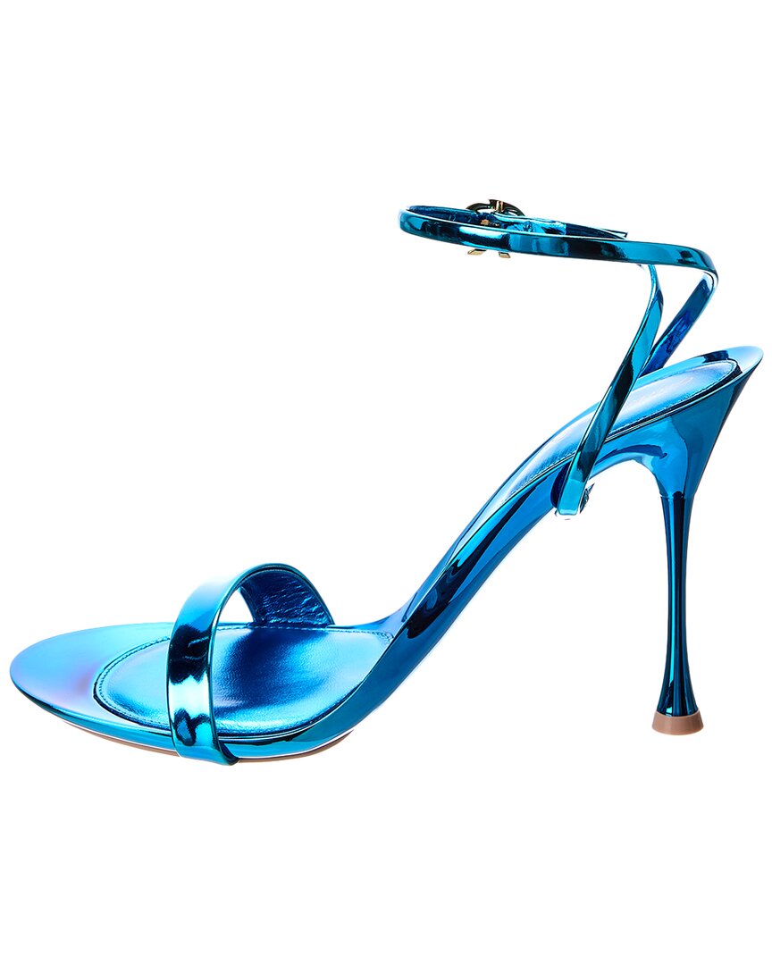 Gianvito Rossi Spice Ribbon 95 Leather Sandal, синий — фото 2