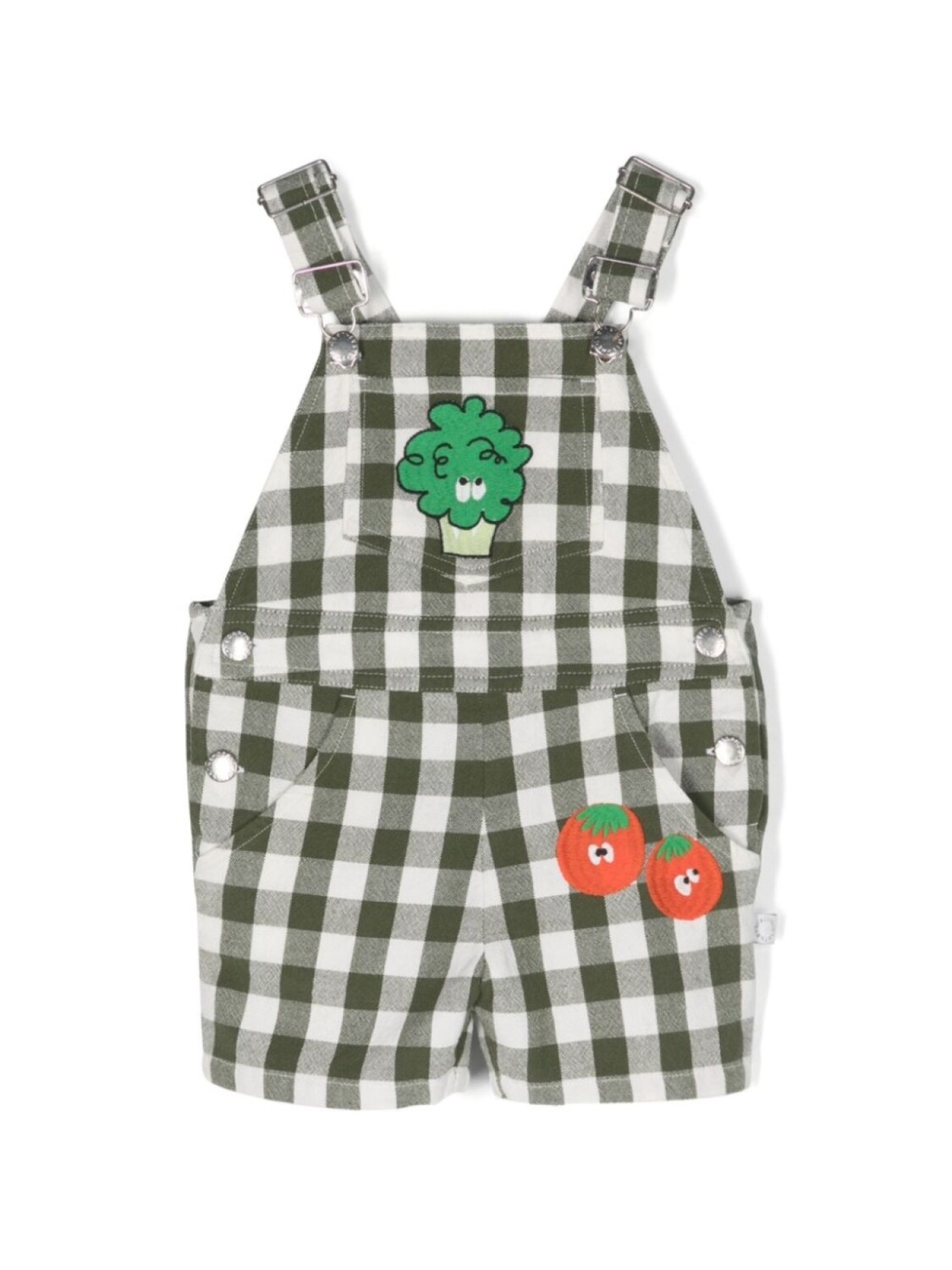 

Stella McCartney Kids клетчатый комбинезон с вышивкой, белый