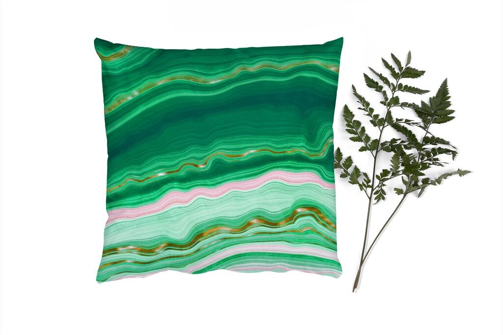 

Декоративная подушка MuchoWow диванная подушка для гостиной декоративная подушка 60 x 60 см золото - агат - люкс - чехол на подушку - хлопчатобумажная ткань - декоративные наволочки