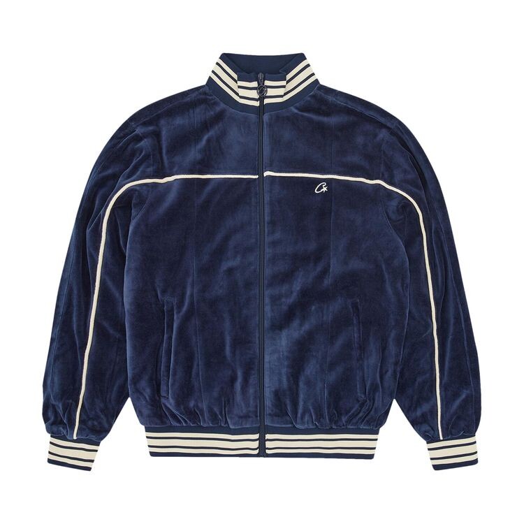 

Куртка Corteiz CRTZ VVS Uptown Velour Track Jacket Navy, синий