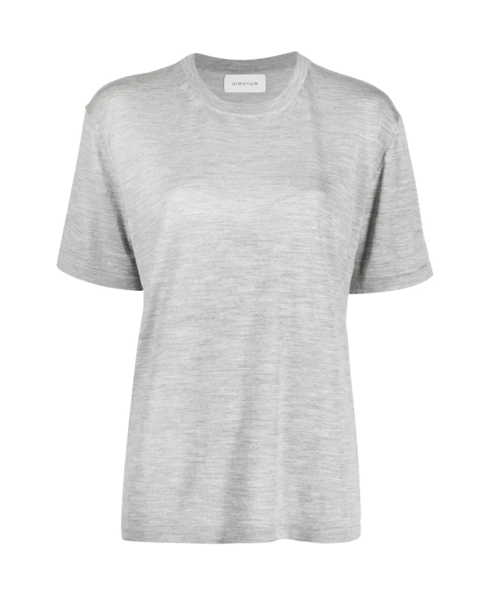 

Футболка с круглым вырезом из шерстяной смеси Mãlange Armarium, серый