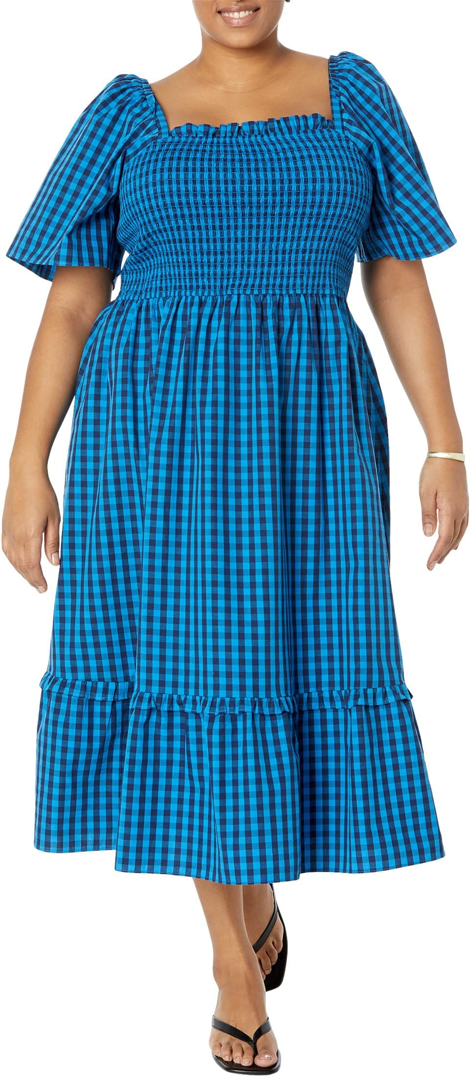 

Платье Draper James Plus Size Deana Smocked Dress, цвет Nassau Navy Multi