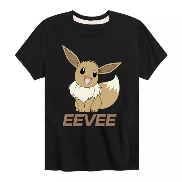 

Мальчиковая футболка 8-20 с пастельным принтом покемона Eevee Licensed Character, черный