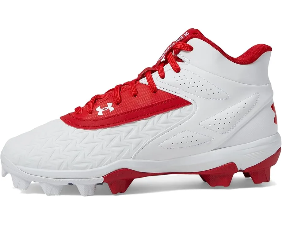 Кроссовки Under Armour Kids Leadoff Mid RM Jr. 3.0 (Toddler/Little Kid/Big Kid), Red/White/Red — фото 4