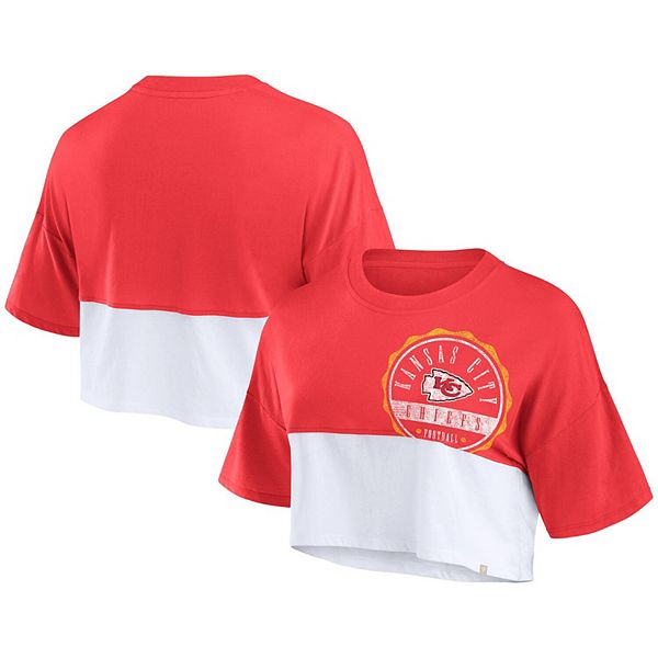 

Женская облегающая футболка с цветным сплитом fanatics red/white kansas city chiefs Fanatics Brands - White Label