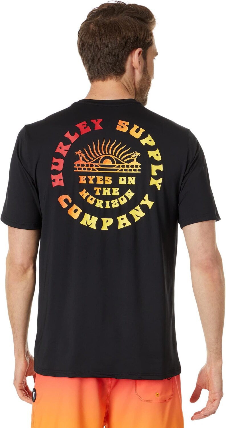

Футболка для серфинга с короткими рукавами Hybrid UPF Hurley, цвет Black Combo