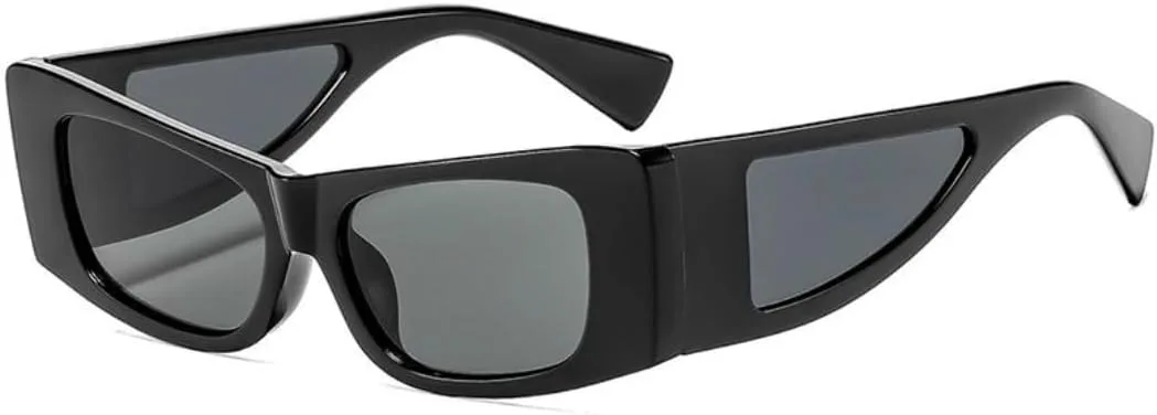 

Сексуальные панк-солнцезащитные очки «кошачий глаз» для женщин, роскошные, маленькие, прямоугольные, с защитой от УФ-излучения UV400 UATXTAU, C1blackgray