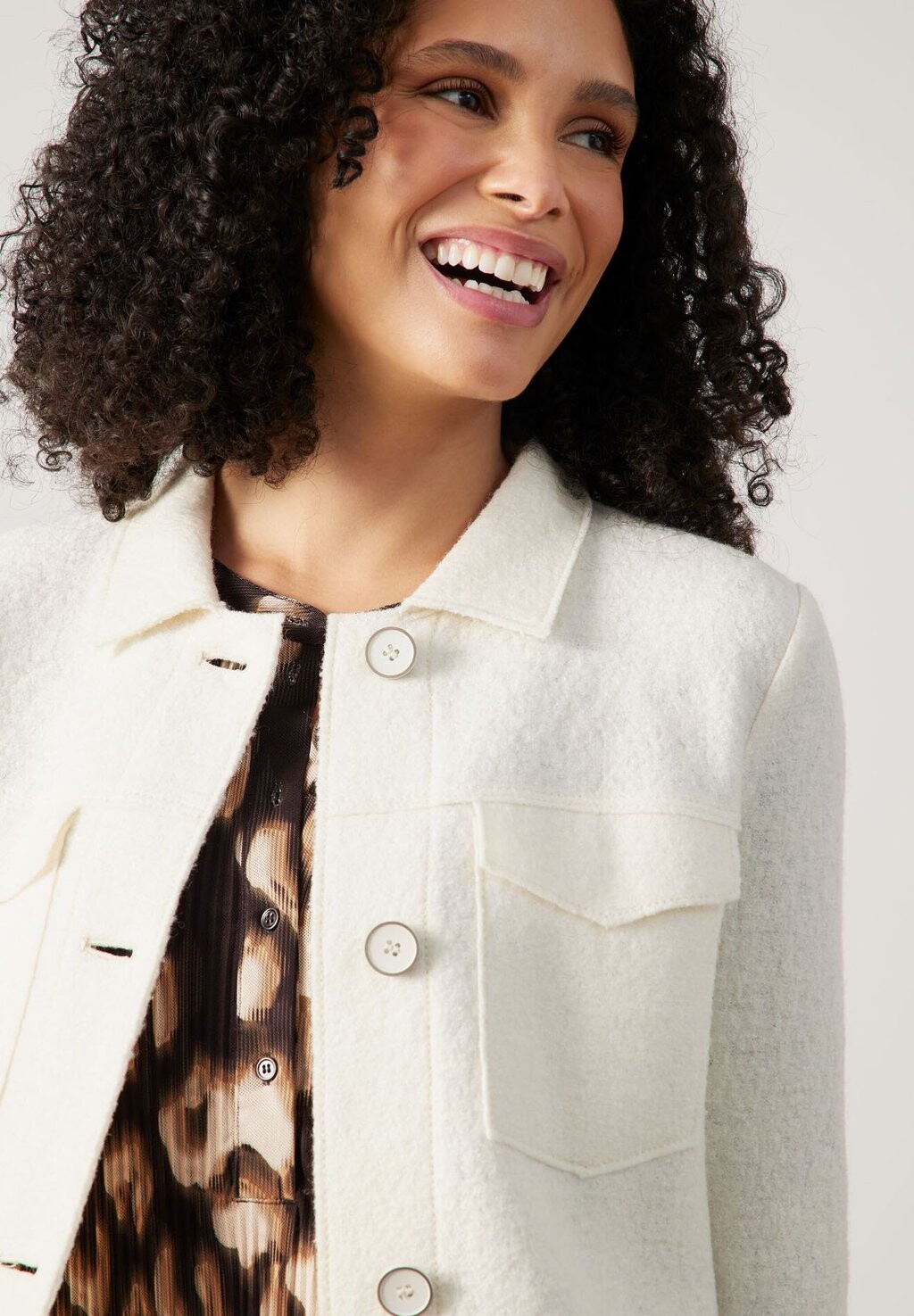 

Флисовая куртка LANGARM GEFÜTTERT KASTIGE IN -OPTIK Gerry Weber, белый
