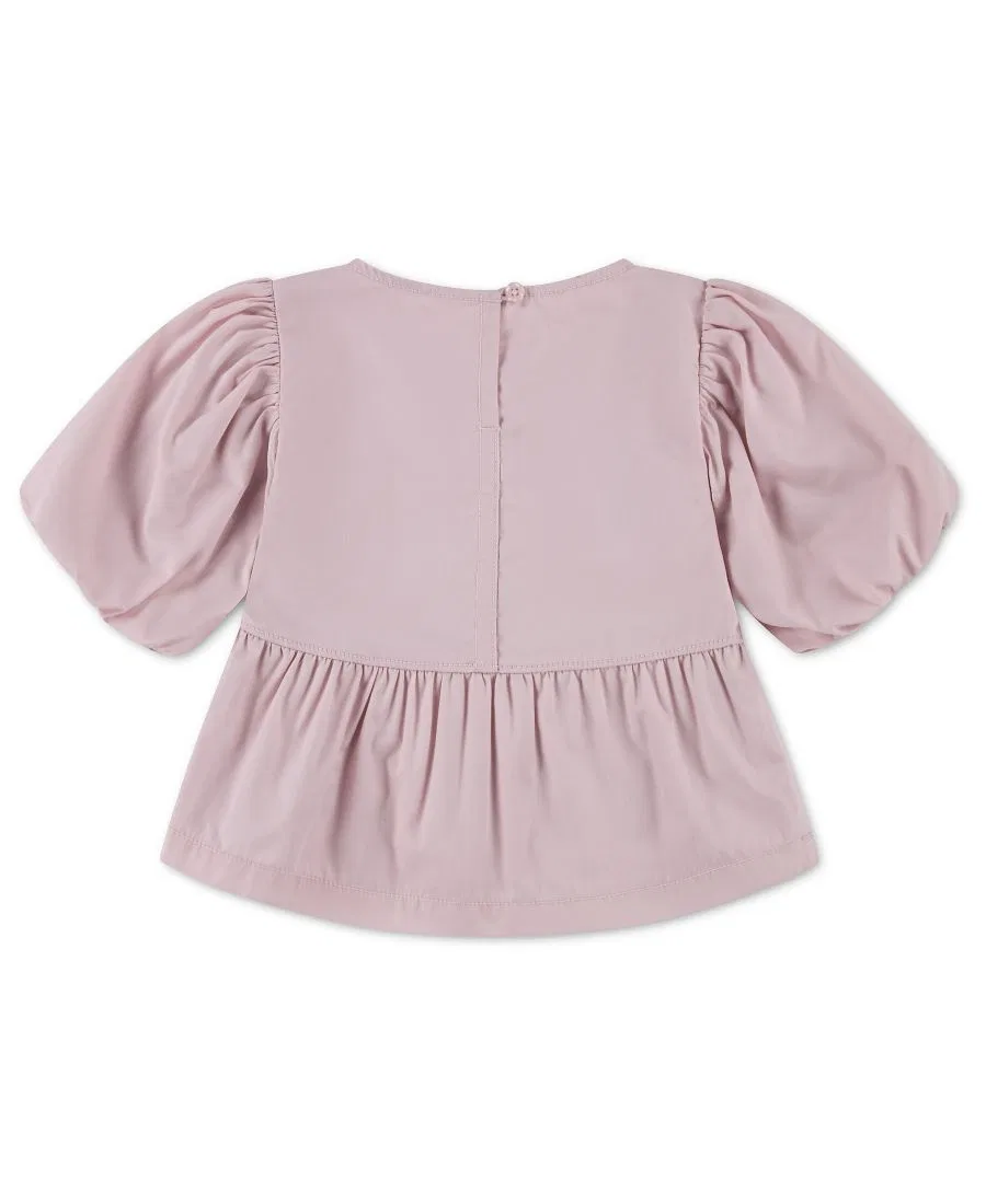Детская блузка для девочек 2T-5T с бантом и пышными рукавами Abercrombie Kids, розовый — фото 2