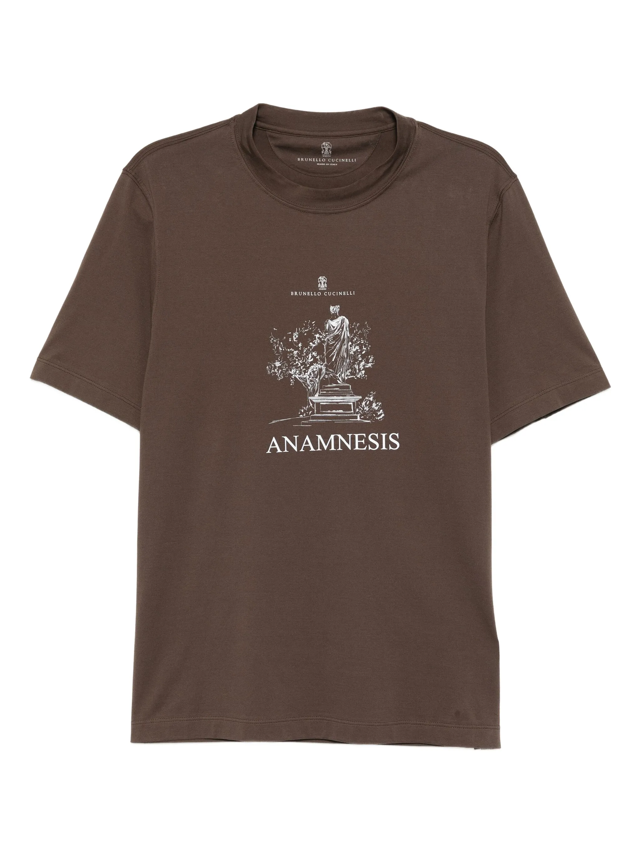 

Футболка с графичным принтом Brunello Cucinelli, коричневый