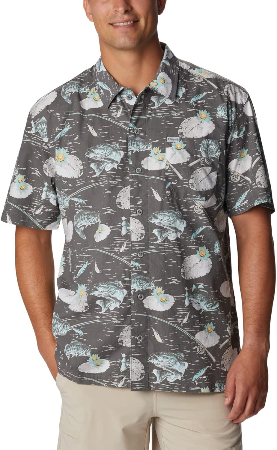

Мужская рубашка Columbia Super Tamiami с длинным рукавом, City Grey Bassman