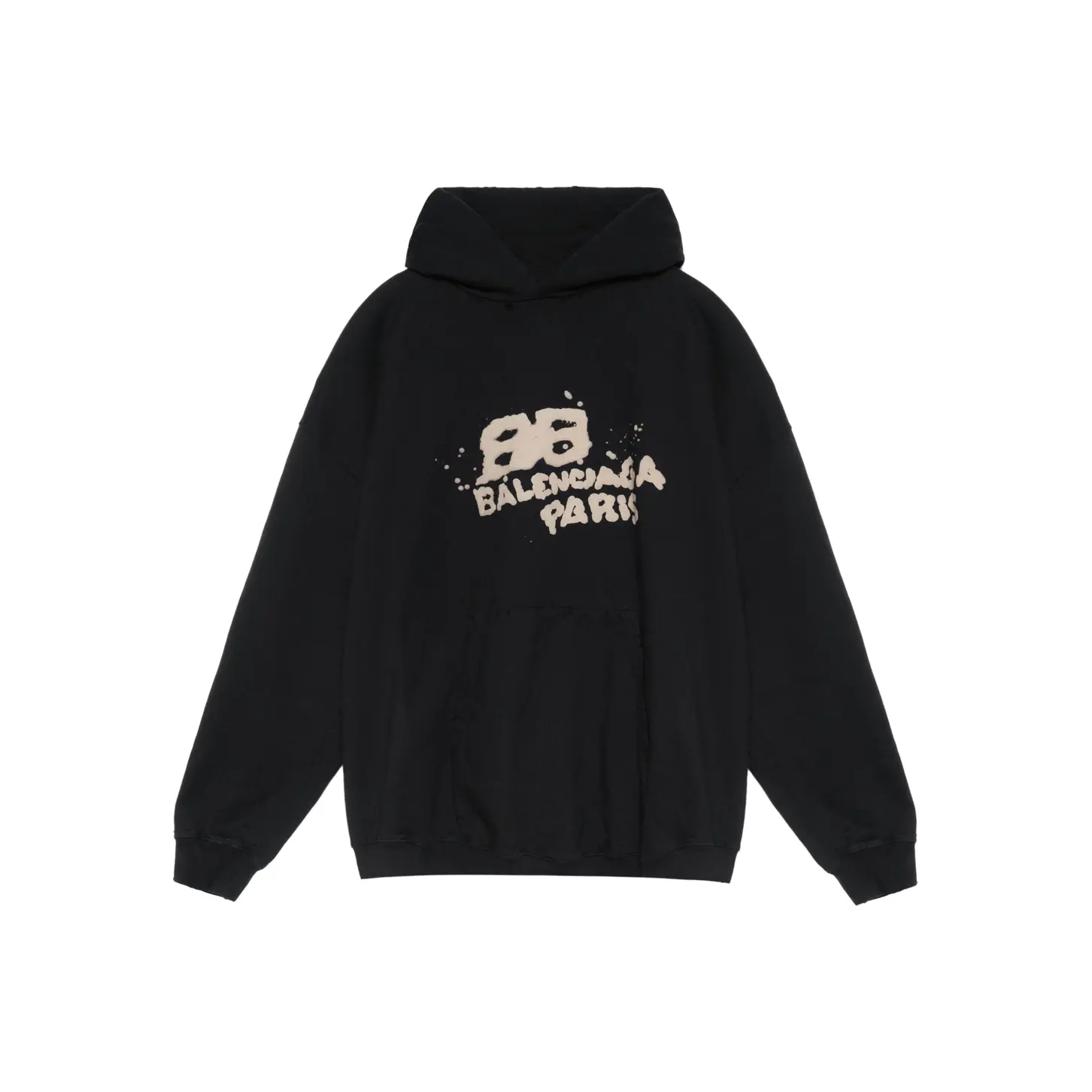 

Худи large fit с ручной вышивкой bb icon Balenciaga, черный