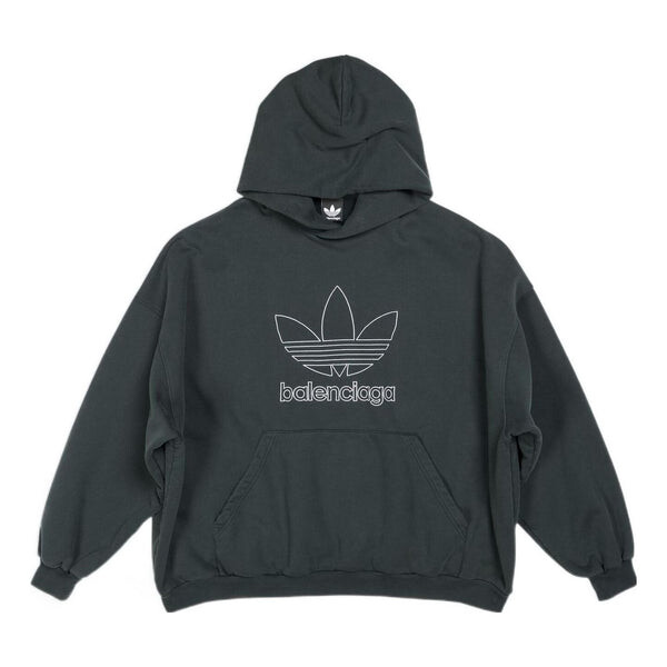 

Толстовка x adidas logo oversized hoodie 'green white' Balenciaga, зеленый