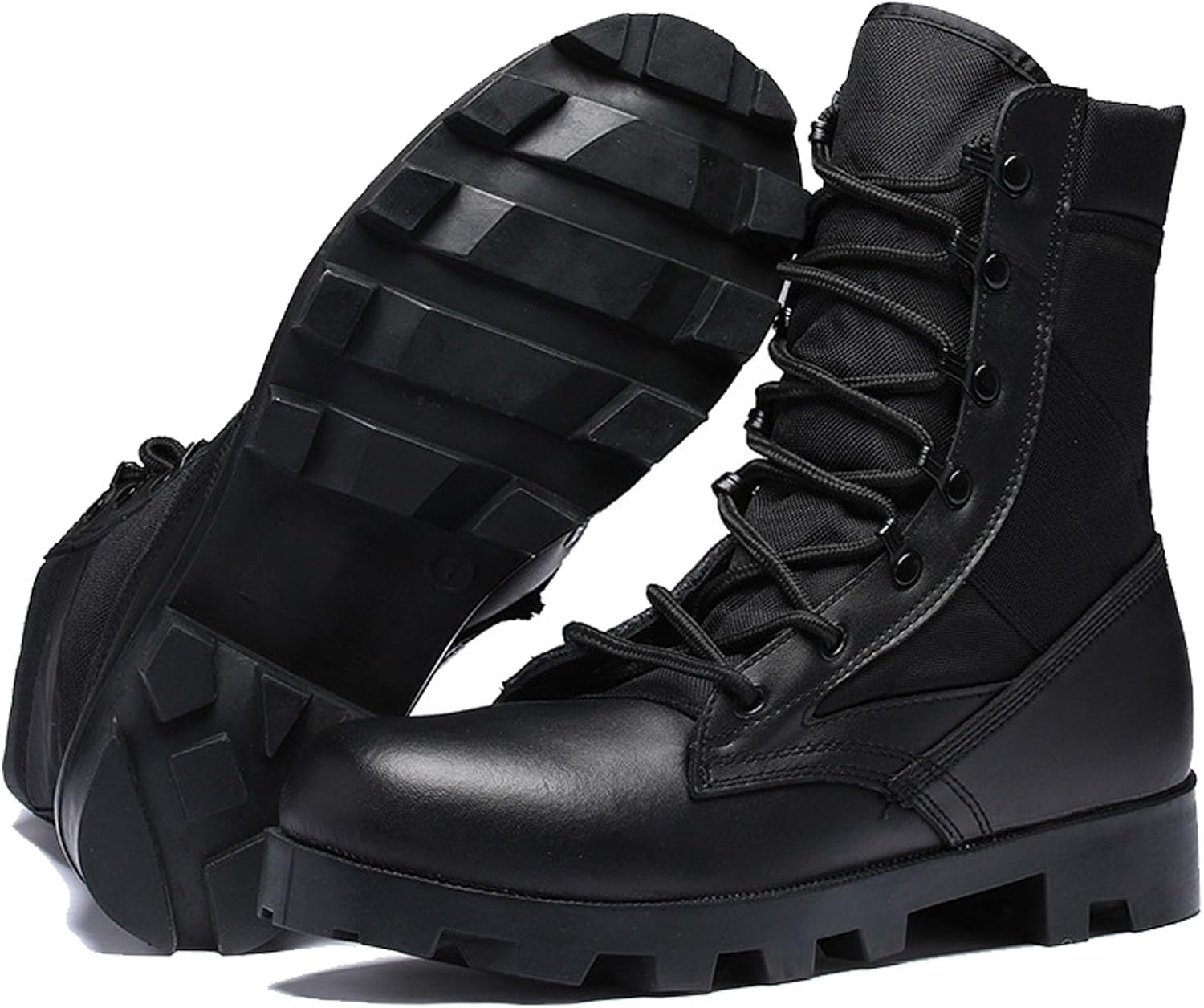 

Мужские 20 см военные тактические ботинки Легкие боковые ботинки с молнией Боевые ботинки Мотоциклетные ботинки Zivopah, черный
