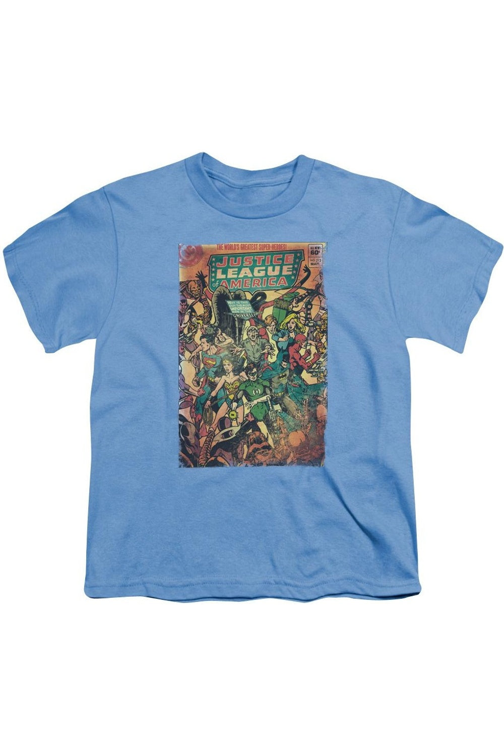 

Винтажная футболка с коротким рукавом Justice League of America No 212 для детей Gildan, синий