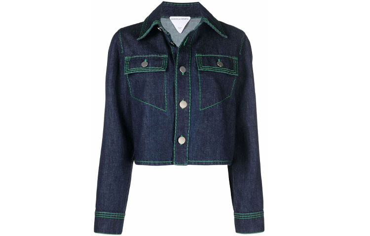 

Джинсовая куртка женская синяя Bottega Veneta