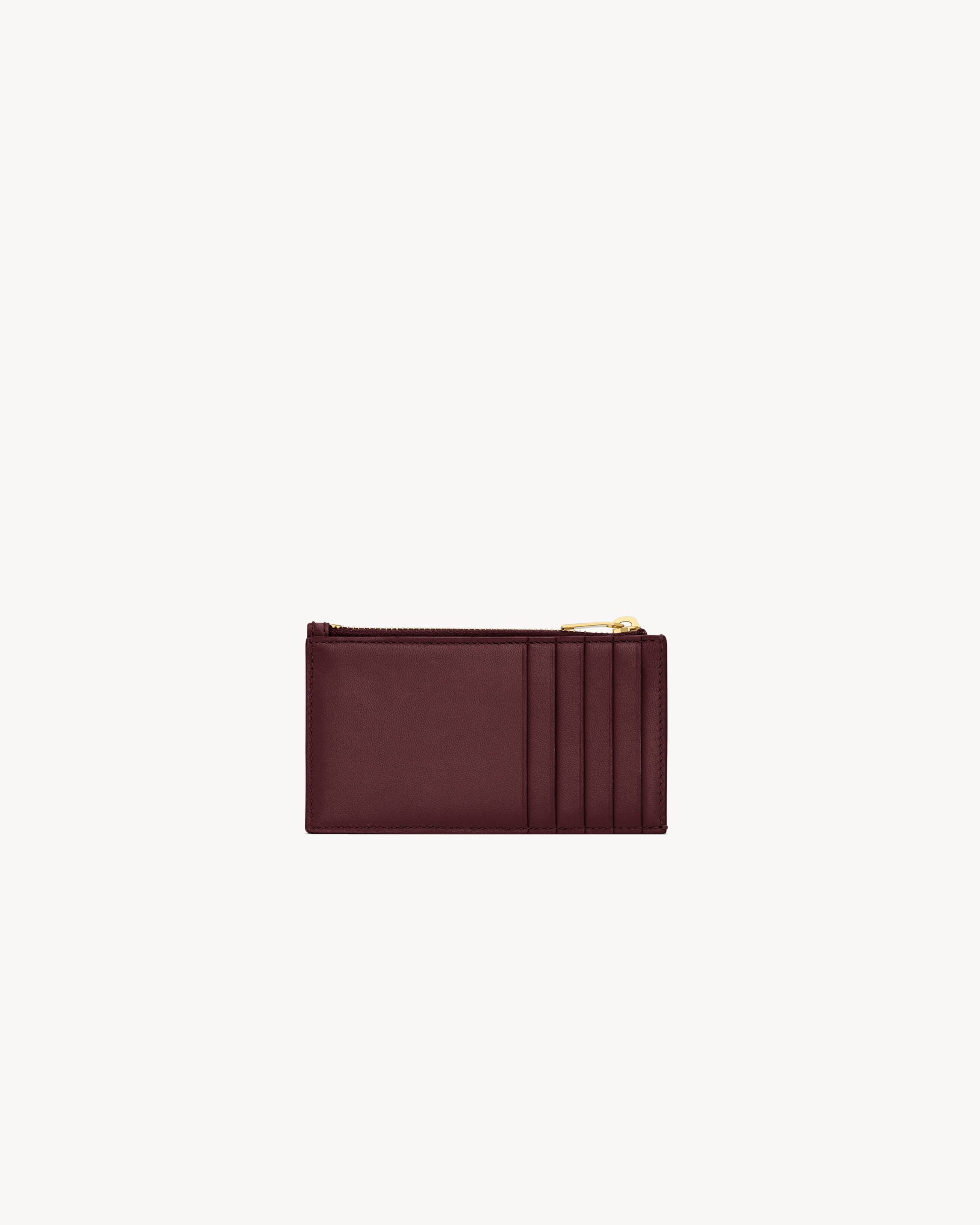 Футляр для карт Cassandre Matelasse из ягнячьей кожи Saint Laurent, красный — фото 2