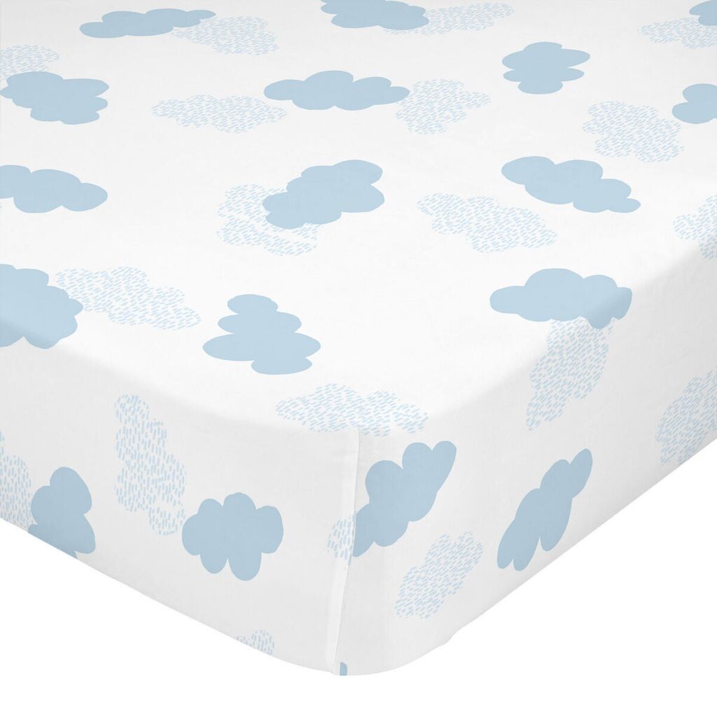 

Простыня HappyFriday BASIC KIDS синяя 60 x 120 x 14 см облака