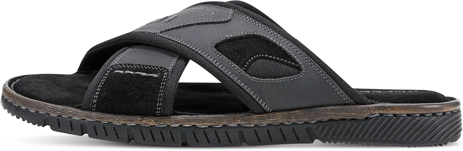 Мужские сандалии Rockport Jasper с X-образным ремешком, Black Leather