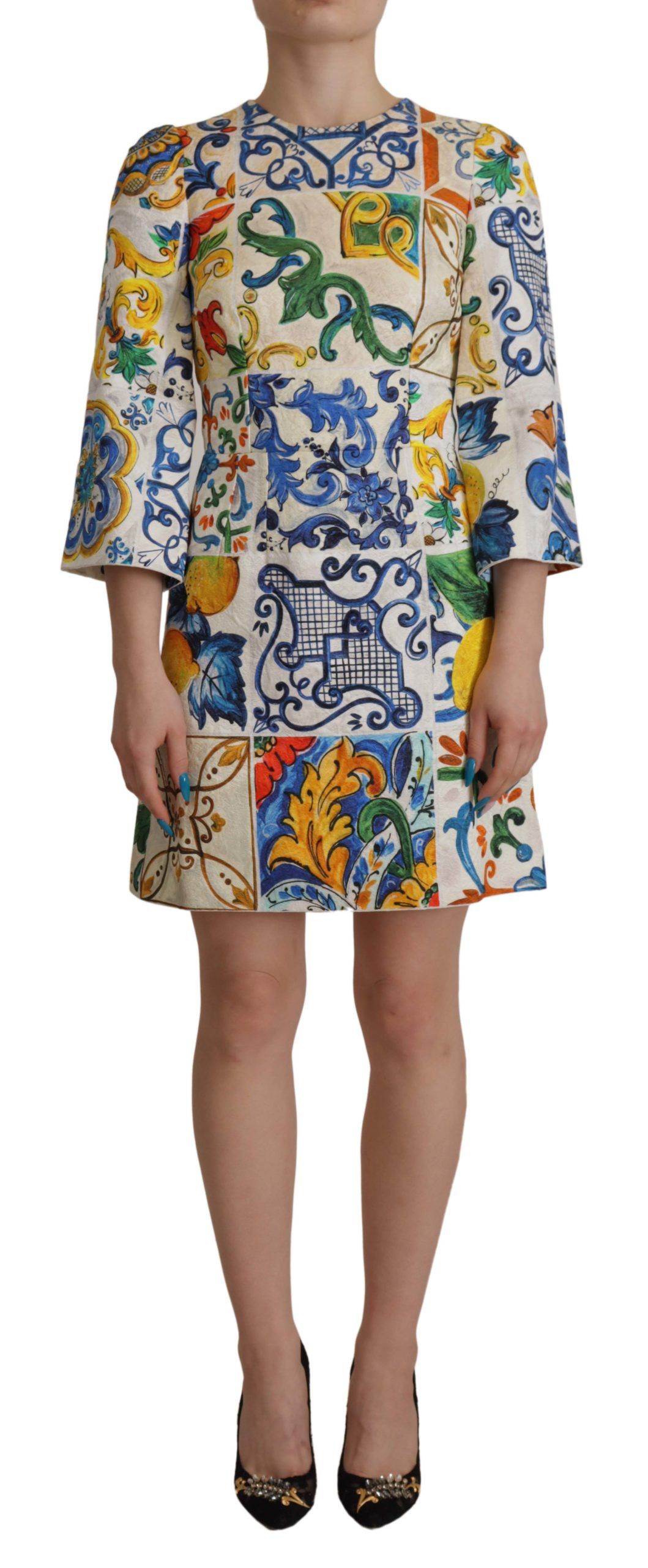 

Шикарное мини-платье из жаккарда с майоликой Dolce & Gabbana, мультиколор