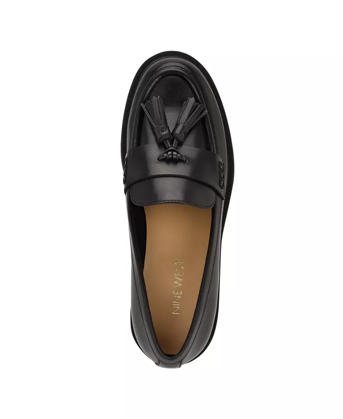 Женские лоферы Marela с кисточками и массивной подошвой Nine West, черный — фото 4