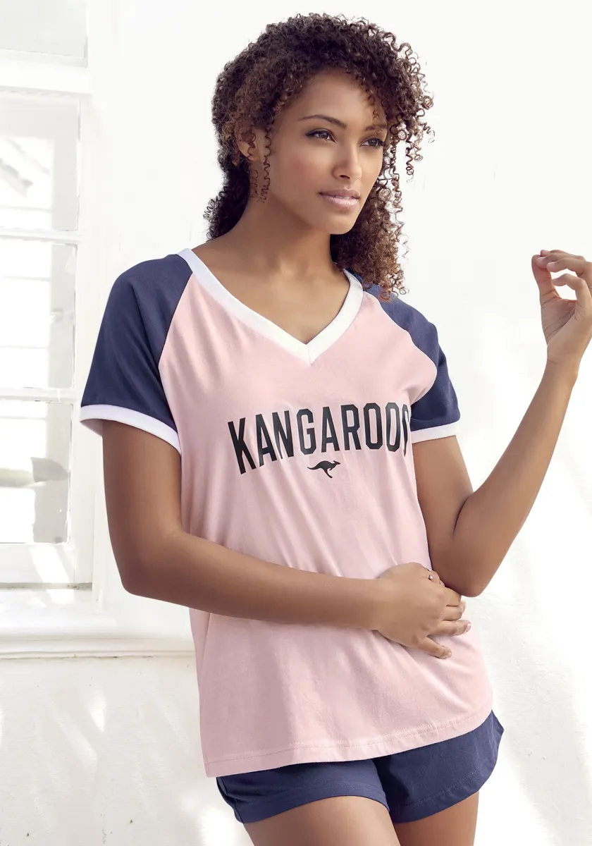 

KangaROOS Пижама (2 шт.), с контрастными рукавами реглан, синий