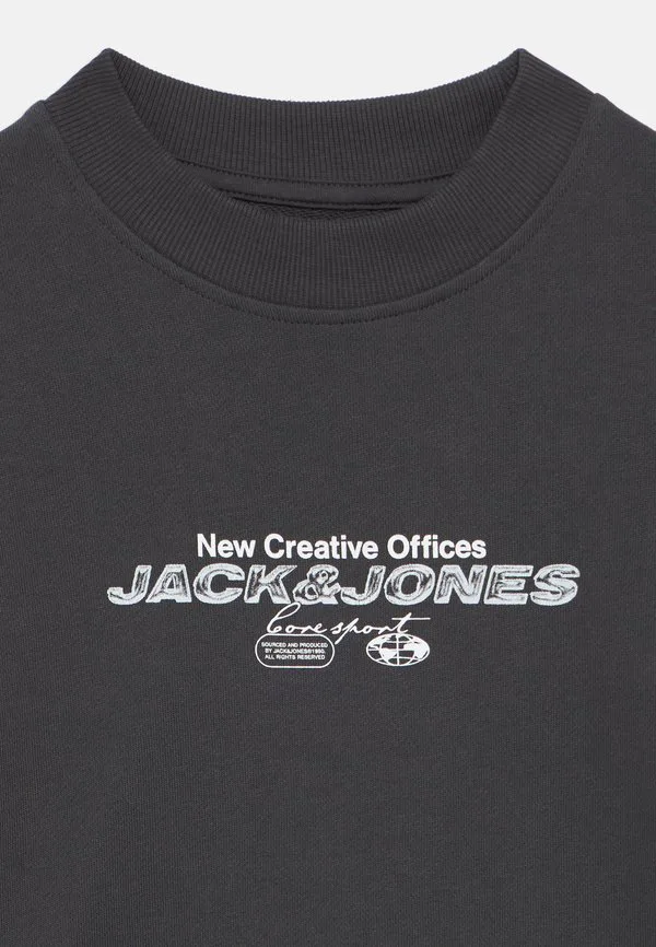 Толстовка с круглым вырезом и принтом jcomineral Jack & Jones Junior, Asphalt — фото 3