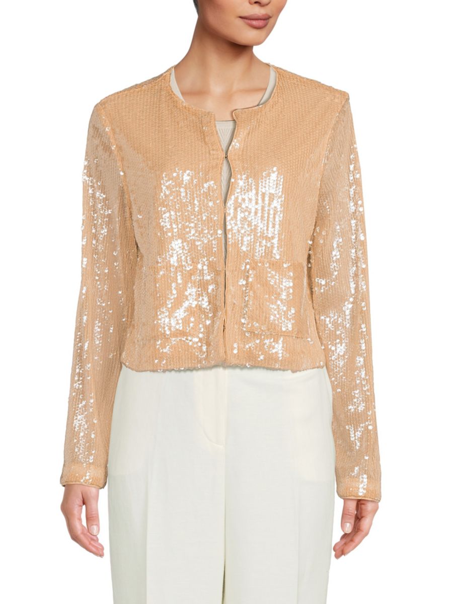 

Куртка, украшенная пайетками BCBGMAXAZRIA, цвет Champagne, Коричневый, Куртка, украшенная пайетками BCBGMAXAZRIA, цвет Champagne