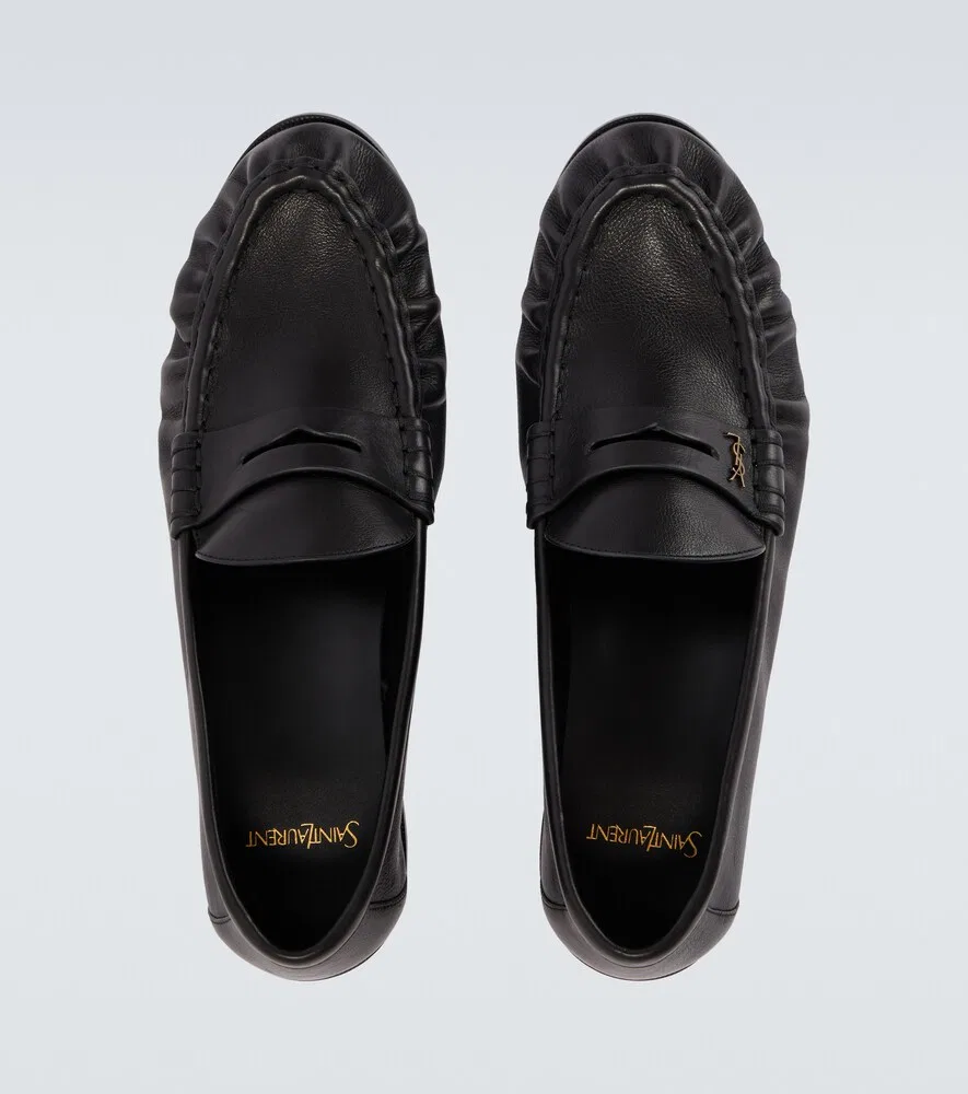 Кожаные лоферы Le Loafer Saint Laurent, черный — фото 4