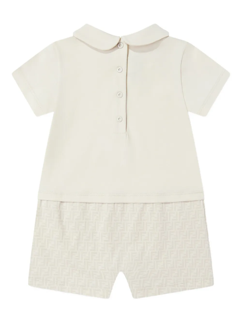 

Короткие шорты с воротником Питер Пэн и узором FF FENDI KIDS, нейтральный