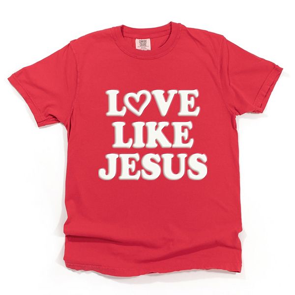 

Футболка Love like Jesus Heart Bold Puff Simply Sage Market, Red