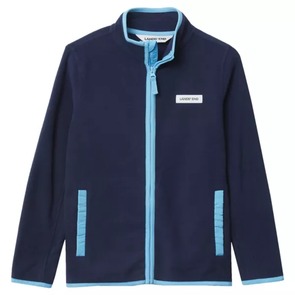 

Детская флисовая куртка с молнией 2-20 Lands' End, цвет navy bright blue