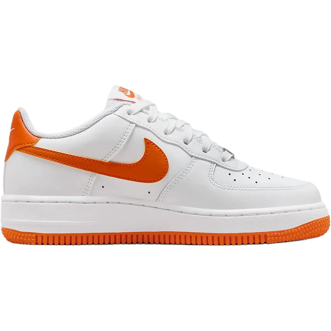 Nike Кроссовки для скейтбординга Air Force 1 Low top Kids' бело-оранжевые — фото 3