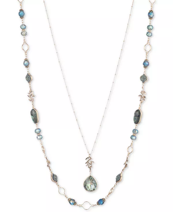 

Многослойное ожерелье из золотистых камней и бусин длиной 28 дюймов Lonna & Lilly, green