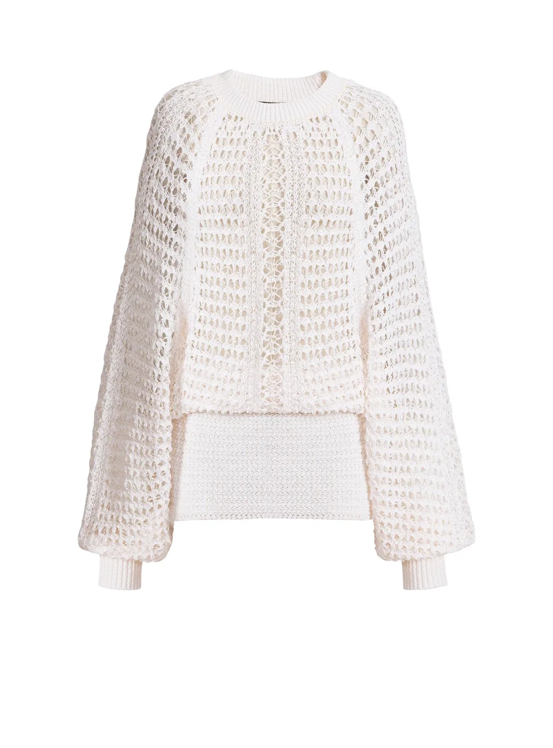 Короткое кружевное платье, связанное крючком BALMAIN, белый