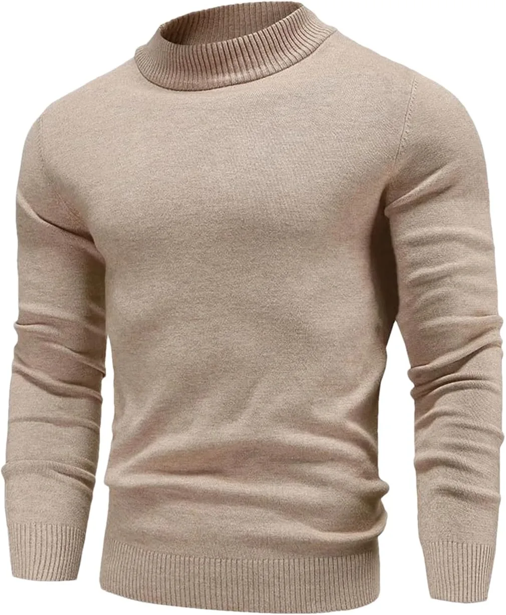 

Мужской свитер с воротником-стойкой, теплый вязаный пуловер Fnfmrfmr