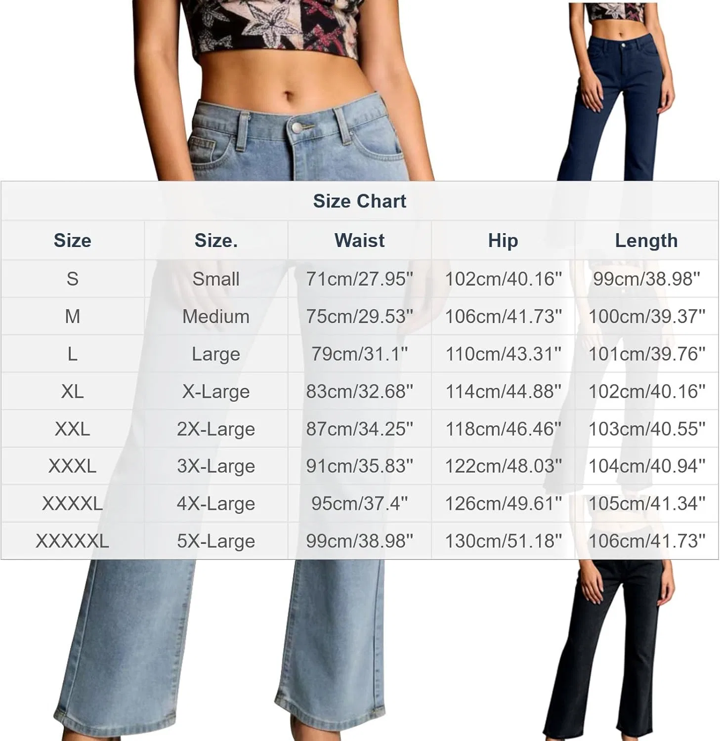 Джинсы прямые широкие, Plus Size, светло-синие — фото 4