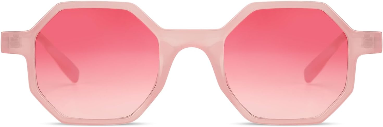 

Модные ретро-солнцезащитные очки Freckles Mark для мужчин и женщин с защитой UV400, классические восьмиугольные винтажные очки в маленькой квадратной оправе, Milky Pink/Pink