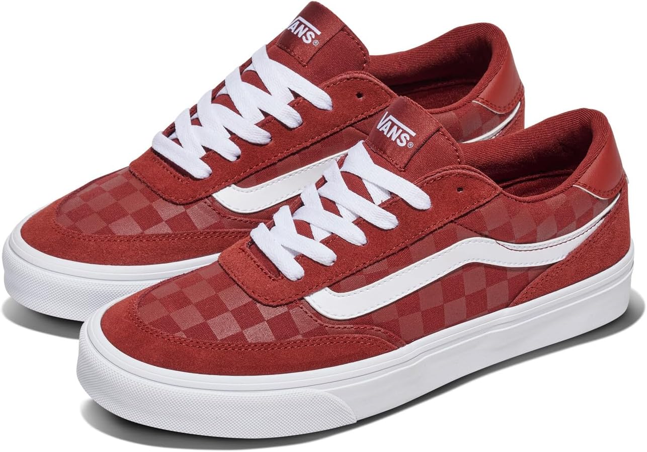 Vans Mens Brooklyn Ls Shoe | Кроссовки Low-top для повседневной носки, прогулок, работы и моды, Tonal Check Brick Red — фото 2
