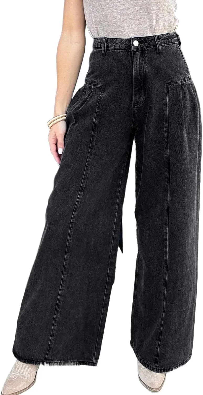 

Женские джинсы Apvirdy с высокой талией, широкие, в стиле boyfriend, со складками по бокам