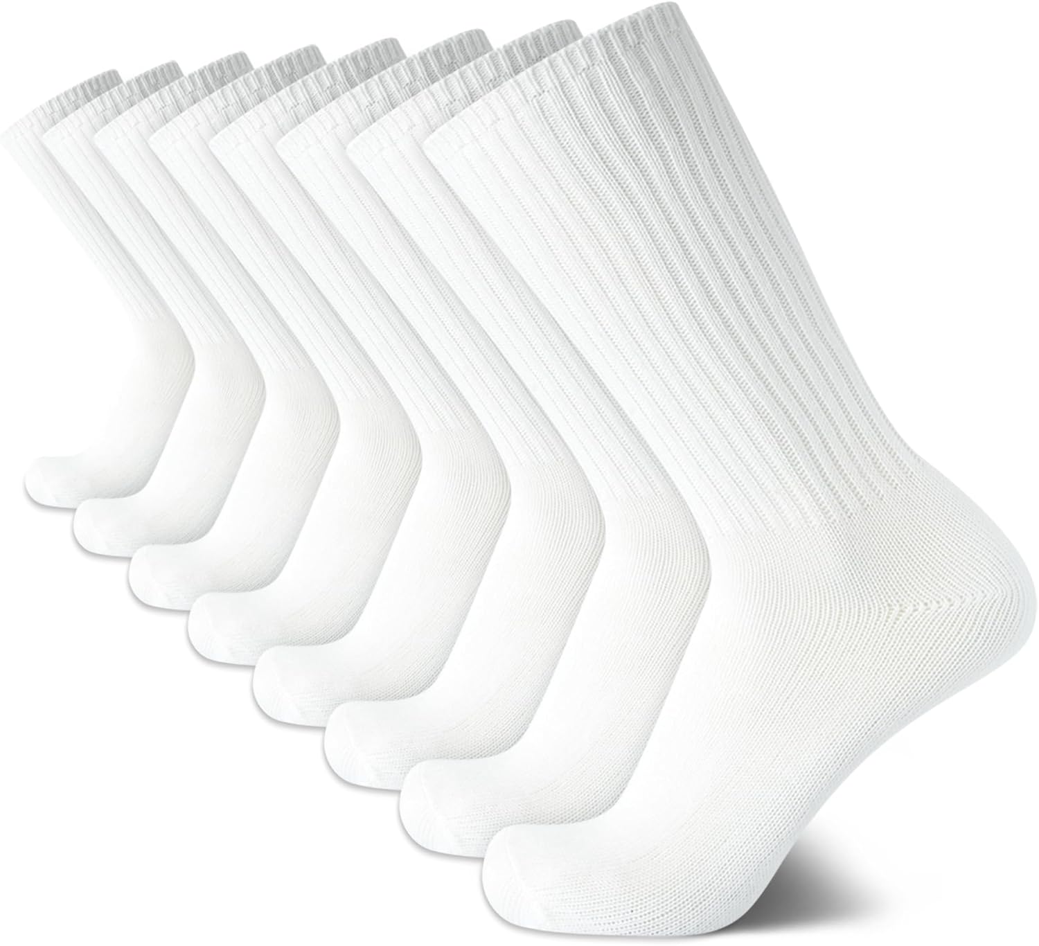 

Мужские носки Calvin Klein Crew Socks - 8 пар легких спортивных носков из хлопковой смеси длиной до щиколотки для мужчин (размеры 7-12), Premium White