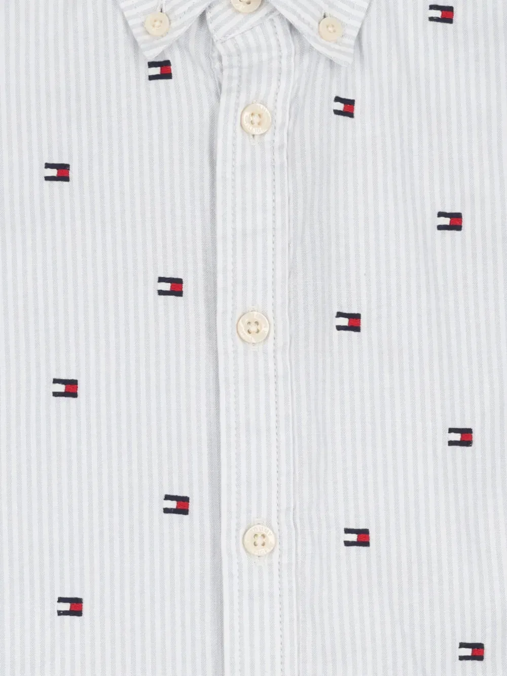 Полосатая рубашка с логотипом Tommy Hilfiger Junior, белый — фото 3