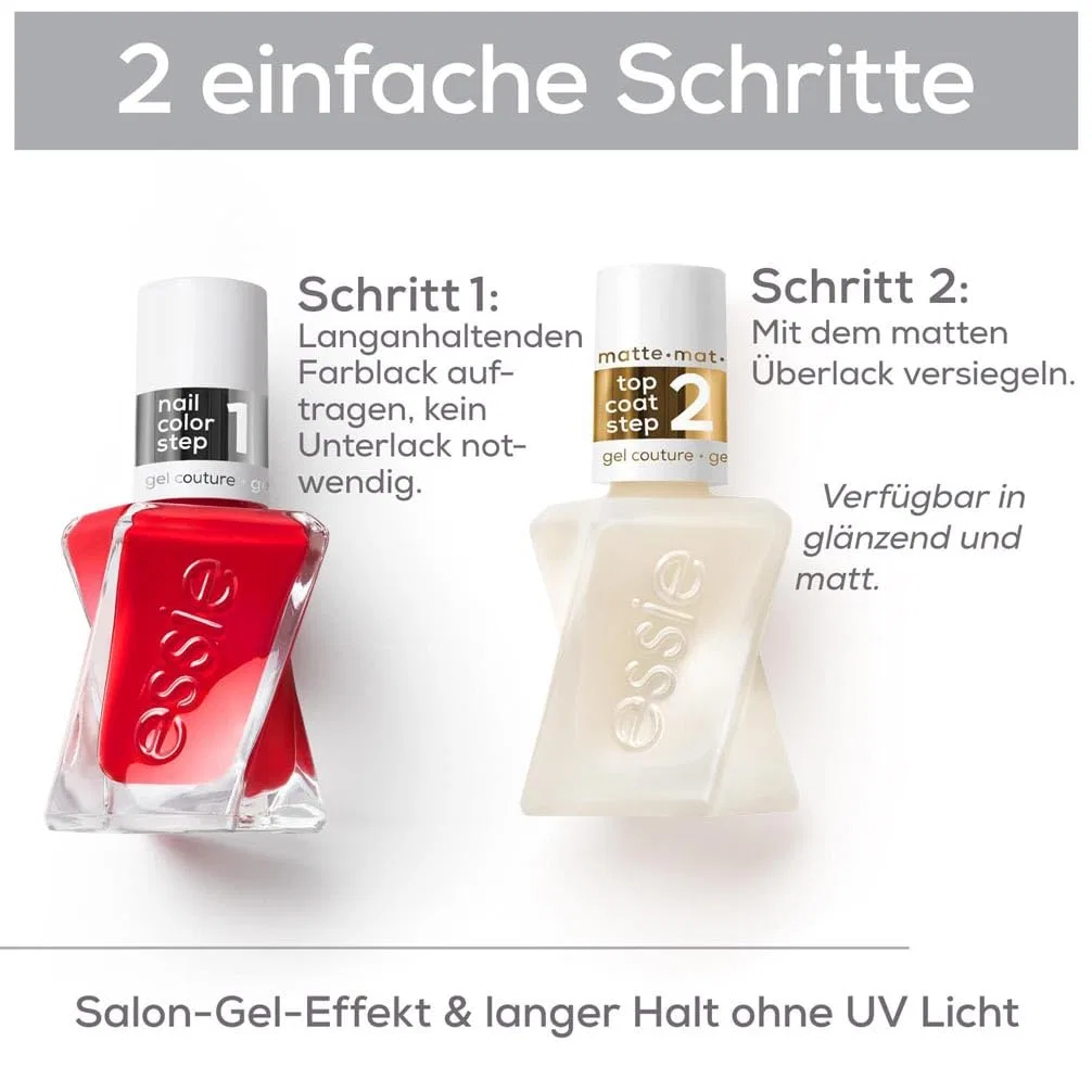 Матовое верхнее покрытие для гель-лака essie Gel Couture Clear 13.5 мл Essie, Clear — фото 4