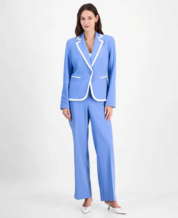 

Костюм брючный с контрастными манжетами, размеры Regular и Petite Le Suit, синий