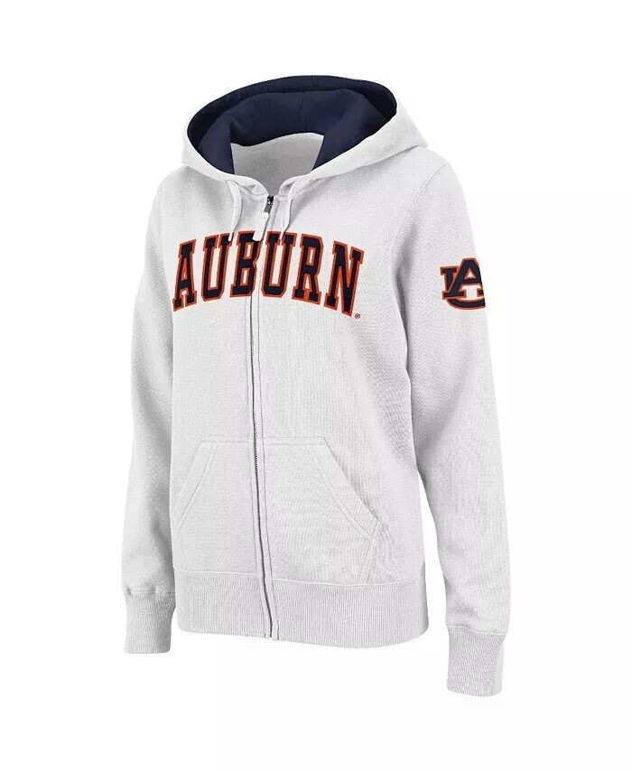 

Женская спортивная толстовка с капюшоном и молнией с арочным названием Auburn Tigers Stadium Colosseum, белый